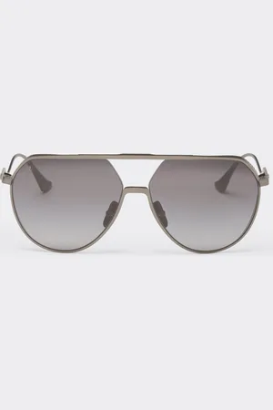 FERRARI Lunettes De Soleil En Titane Gunmetal Mat Avec Verres Polarisés Gris Dégradés - Collection Os