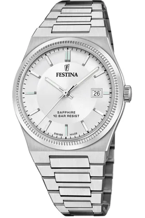 Festina Montre Homme Swiss Made Rivé F20034/1 Argenté