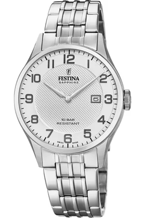 Festina Montre Swiss Made F20005/1 Argenté, Bracelet En Acier, Homme