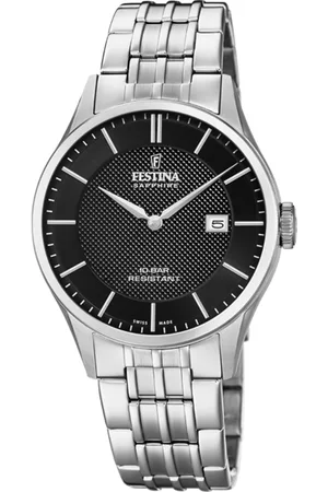 Festina Montre Swiss Made F20005/4 Noir, Bracelet En Acier, Homme