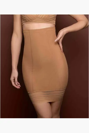 Bye Bra Jupe taille haute gainante Marron Powermesh Shapewear