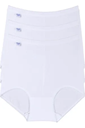 Sloggi Lot de 3 culottes classiques Basic Blanches en coton