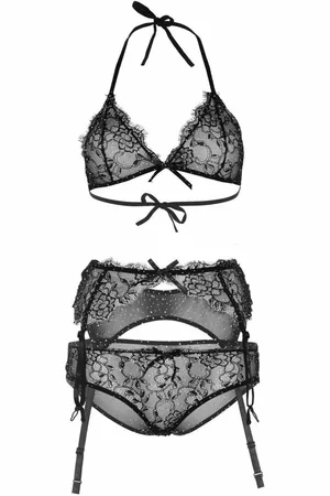 Leg Avenue Ensemble 3 pièces bralette, slip et porte-jaretelles