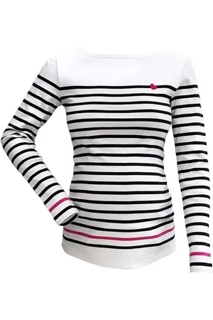 Cache Coeur T-shirt de grossesse marinière manches longues Lingerie Brest en coton bio