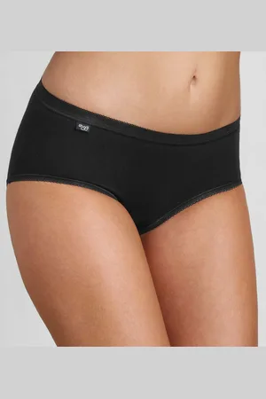 Sloggi Lot de 4 culottes classiques Basic Noires en coton