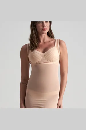 Bye Bra Robe buste ouvert gainante Marron Powermesh Shapewear