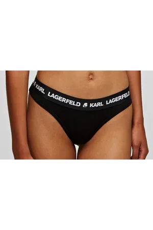 Karl Lagerfeld Lot de 2 Strings Logotypés Noirs