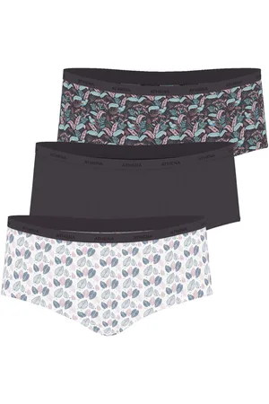 ATHENA Lot de 3 boxers femme Ecopack Mode gris en coton