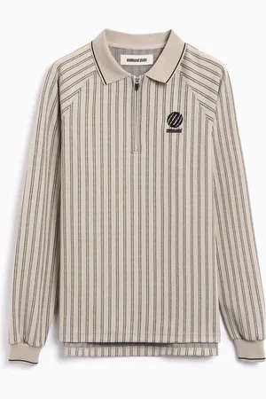 Metalwood Polo rayé Regular LS pour homme
