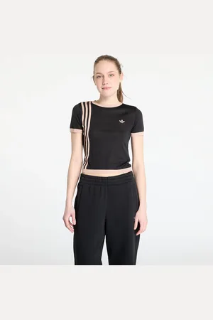 adidas T-shirt adidas Knitted 3 Stripe Short Tee L