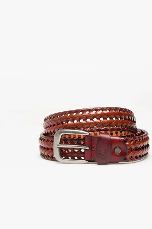 DIME Bande Braided Leather Belt / Brown L/XL