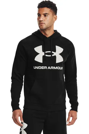 Under Armour Sweatshirt Rival Fleece Big Logo Hoodie / Onyx White L