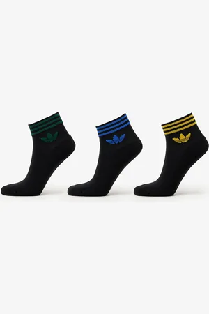 adidas Adidas Trefoil Ankle Half-Cushioned Socks 3-Pack / Collegiate Green/ Blue/ Crew Yellow L
