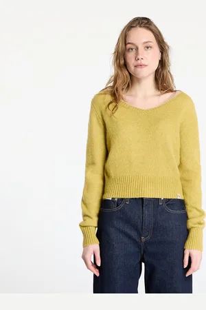 Calvin Klein Pull Jeans Fluffy Yarn V-Neck Sweater L