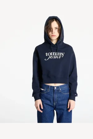 Tommy Hilfiger Sweatshirt Tommy Jeans Relaxed Cropped Script Hoodie L