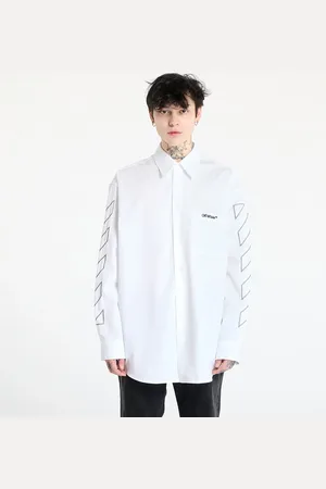 OFF-WHITE Chemise Diag Outl Popl Over Shirt / Black L