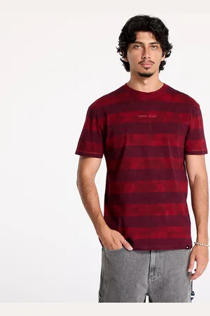 Tommy Hilfiger T-shirt Tommy Jeans Regular Classic Overdyed Tee / Heritage Pink Stripe M