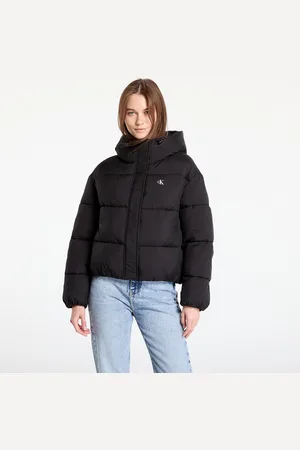 Calvin Klein Veste Jeans Logo Short Hooded Puffer Jacket L