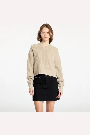Calvin Klein Pull Jeans Chunky V-Neck Sweater L