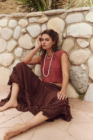 free-est Vienna Midi Skirt par en , pour femme chez Free People