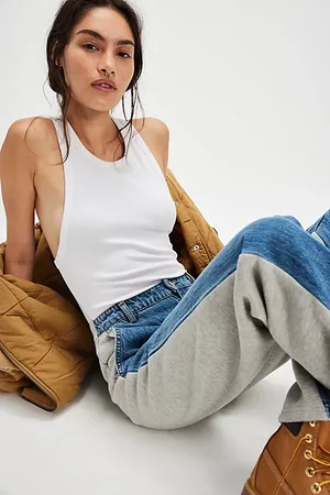 SER.O.YA Pantalon en Denim Éponge Payton SER. O.YA en , pour femme chez Free People
