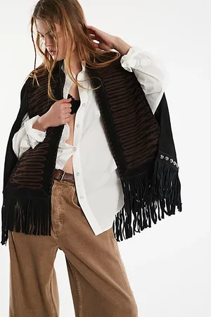 Understated Leather Poncho en Suède x FP en , pour femme taille: S-M/P-M chez Free People