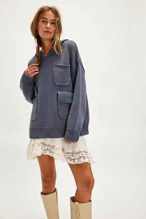 Found Sweat à Capuche en Maille Délavée avec Poche par en , pour femme chez Free People