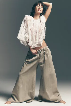 Free People Julien Wide-Leg Chino Trousers par en , pour femme taille: XS
