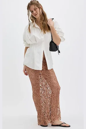 Norma Kamali Obie Lace Long Skirt en , pour femme chez Free People
