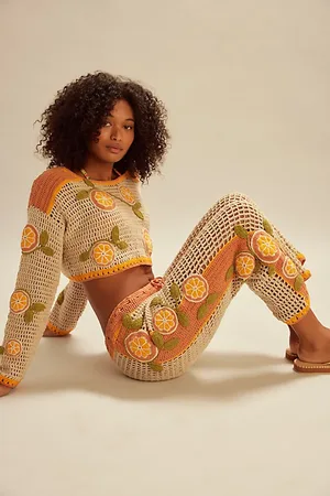Bali Orange Slice Pants en , pour femme taille: XL chez Free People