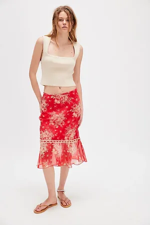 Free People Romantic Roses Printed Midi Skirt par en , pour femme taille: US 2