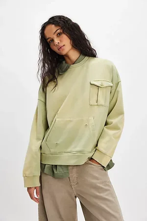 Found Sweat-Shirt Ras Du Cou Avec Poche Délavée par en , pour femme chez Free People