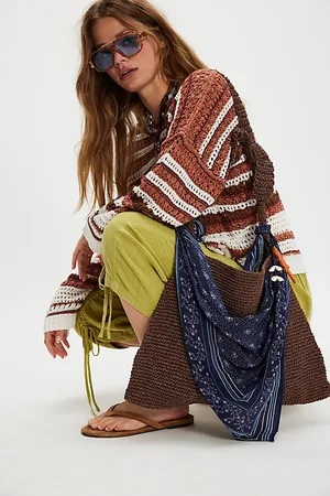 Free People Sac fourre-tout en paille Coastal Crush par en , pour femme chez Free People