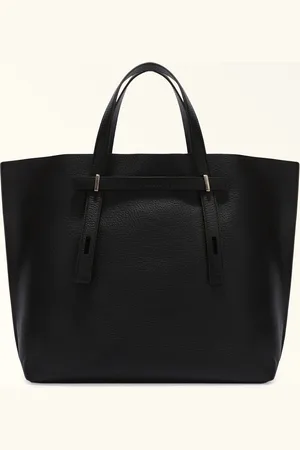 Furla Man Giove Sac Cabas Nero Cuir De Veau Stelvio Doublé Homme