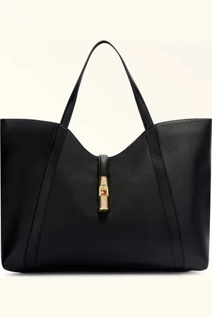 Furla Goccia Sac Porté Épaule Nero Cuir De Veau Night + Cuir De Veau Sidney Femme