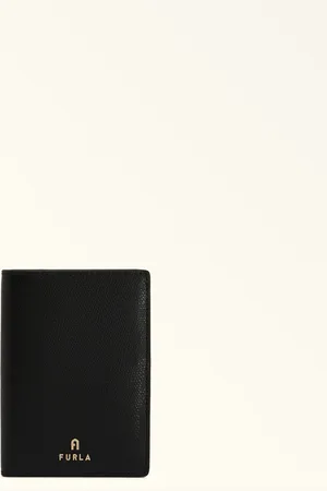 Furla Camelia Porte Passeport Nero Cuir Texturé Femme