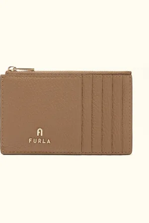 Furla Camelia Porte-cartes Deserto Cuir De Veau Grainé Femme