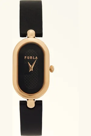 Furla Ooh Montre Dotée D’un Boîtier Ovale Nero Cuir + Métal Femme