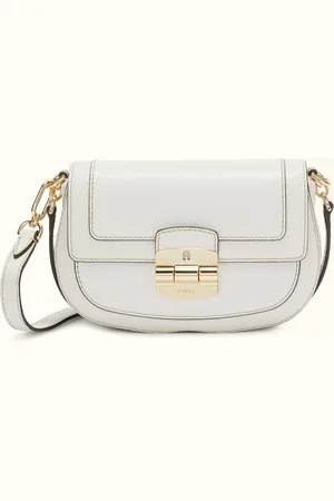 Furla Club 2 Sac À Bandoulière Marshmallow Cuir De Veau Souple + Cuir De Veau Grainé Femme