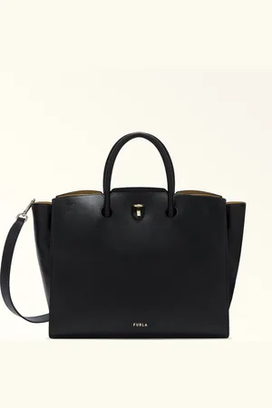 Furla Genesi Sac Cabas Nero Cuir De Veau Souple + Cuir De Veau Grainé Femme