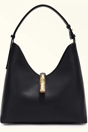 Furla Goccia Sac Porté Épaule Nero Cuir De Veau Sidney Femme