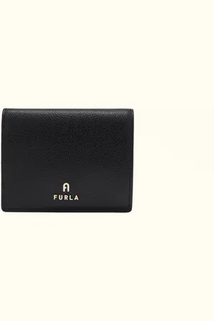 Furla Camelia Portefeuille Compact Nero Cuir Texturé Femme