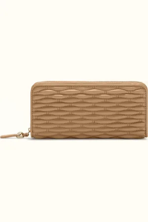 Furla Mionido Portefeuille Zippé Deserto Cuir De Veau Nappa Matelassé Dattero Lux Femme