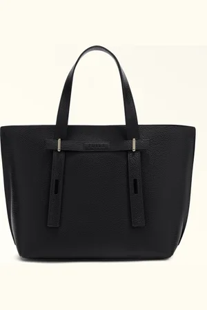 Furla Giove Sac Cabas Nero Cuir De Veau Grainé Femme