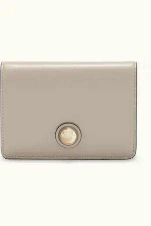 Furla Sfera Portefeuille Compact Vaniglia Cuir De Veau Souple Femme