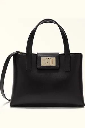 Furla 1927 Sac Cabas Nero Cuir Texturé Femme