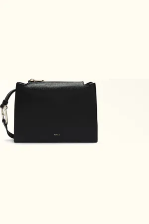 Furla Nuvola Sac À Bandoulière Nero Cuir De Veau Grainé Femme