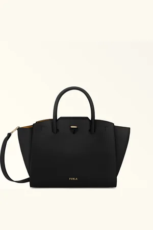 Furla Genesi Sac Cabas Nero Cuir De Veau Souple + Cuir De Veau Grainé Femme