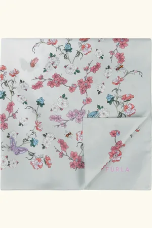 Furla Tortona Carré Toni Color Cristallo Soie À Imprimé Fleuri Femme