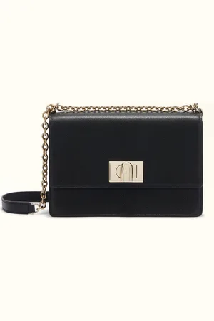 Furla 1927 Sac À Bandoulière Nero Cuir Texturé Femme